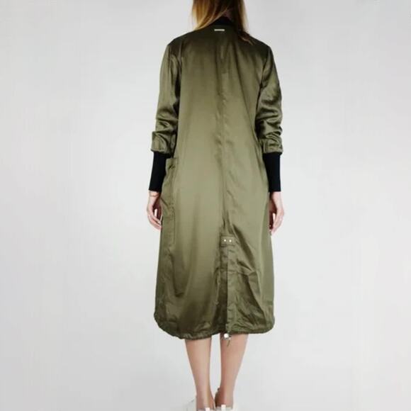 Soia & Kyo Bia Midi Bomber Jacket - Olive Green - Size L - Picture 2 of 10